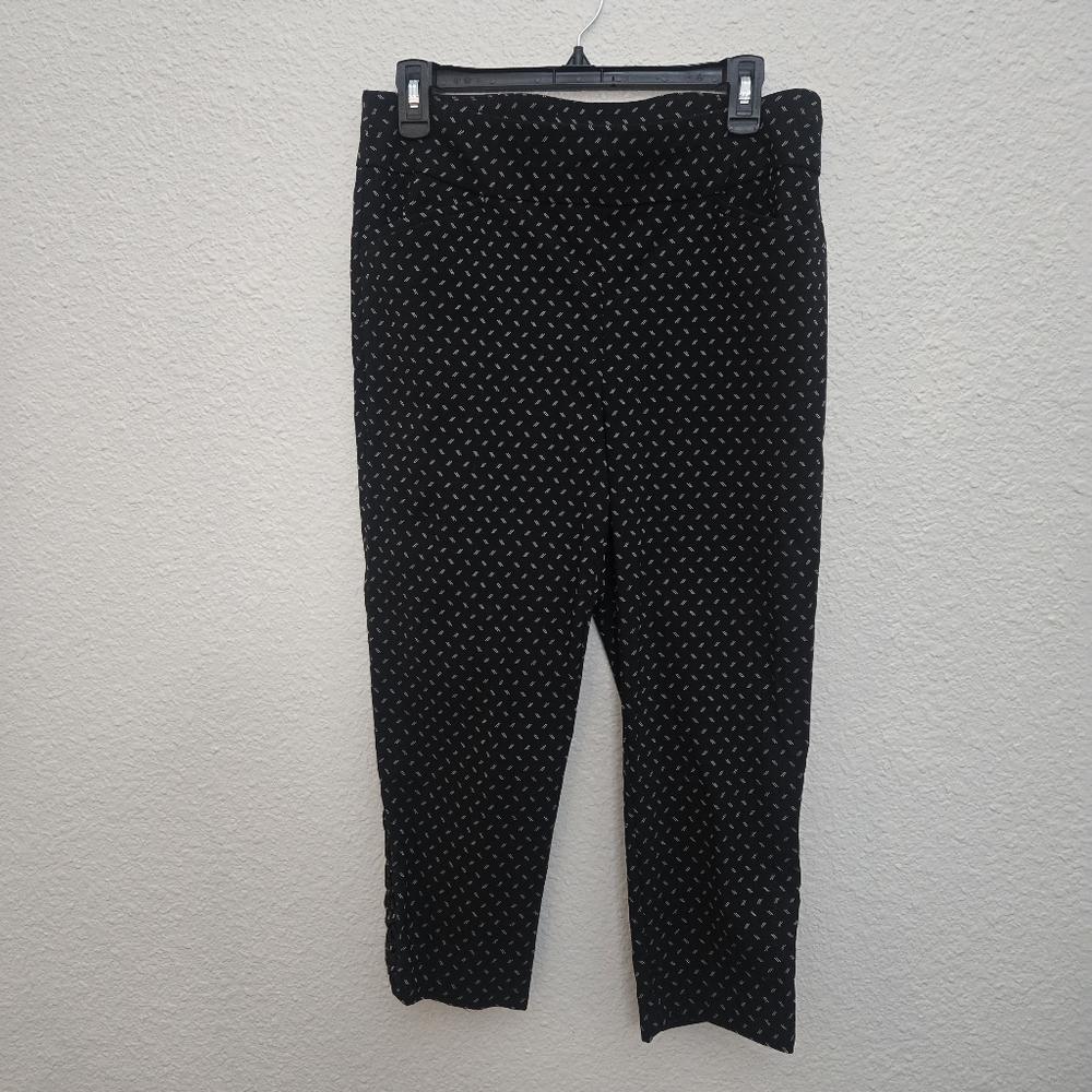 Womens Chico Perfect Stretch Black and White Capris Size 1.5